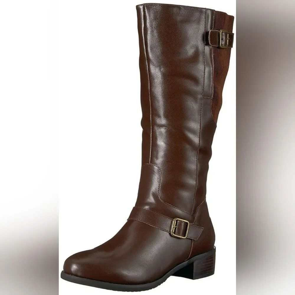 (C-4408) Propet Teagan Womens Riding Boot Brown Leather  Sz 6